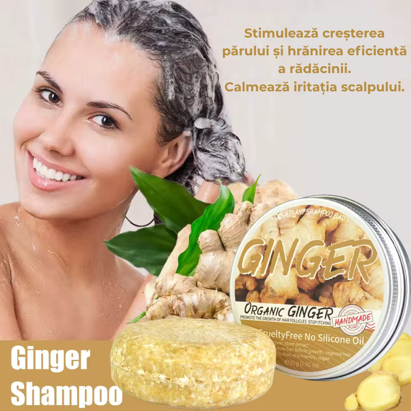 Șampon Solid cu Ghimbir Organic